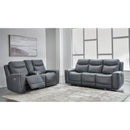 Signature Design by Ashley Mindanao U59504U1 2 pc Power Reclining Living Room Set - Steel IMAGE 3