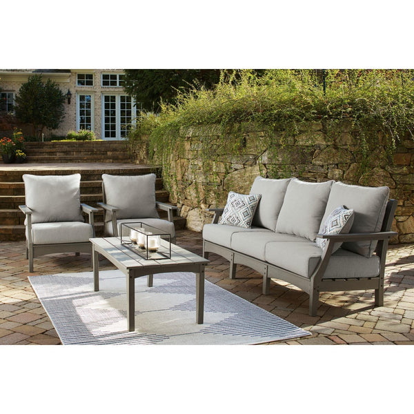 Signature Design by Ashley Visola P802P2 4 pc Outdoor Seating Set IMAGE 1