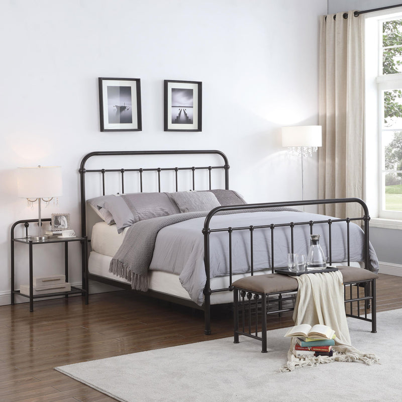 Coaster Furniture Livingston 300399KE Metal Eastern King Open Frame Bed - Dark Bronze IMAGE 9