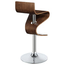 Coaster Furniture Covina 100396 Adjustable Bar Stool - Walnut and Chrome IMAGE 7