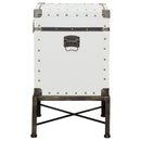 Coaster Furniture Nancy 902819 Upholstered Vintage Side Table Storage Trunk - White IMAGE 4