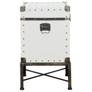 Coaster Furniture Nancy 902819 Upholstered Vintage Side Table Storage Trunk - White IMAGE 6