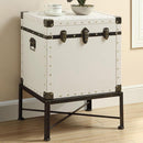 Coaster Furniture Nancy 902819 Upholstered Vintage Side Table Storage Trunk - White IMAGE 7
