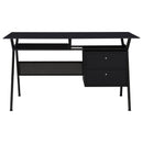 Coaster Furniture Weaving 800436 55-inch 2-Drawer Computer Desk Keyboard Tray - Black IMAGE 3