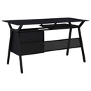 Coaster Furniture Weaving 800436 55-inch 2-Drawer Computer Desk Keyboard Tray - Black IMAGE 5