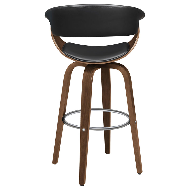 Coaster Furniture Zion 100205 Upholstered Swivel Bar Stool - Walnut and Black IMAGE 6