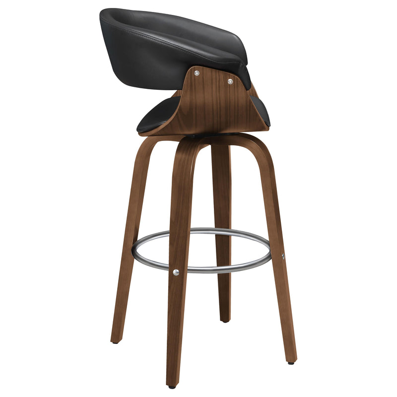 Coaster Furniture Zion 100205 Upholstered Swivel Bar Stool - Walnut and Black IMAGE 8