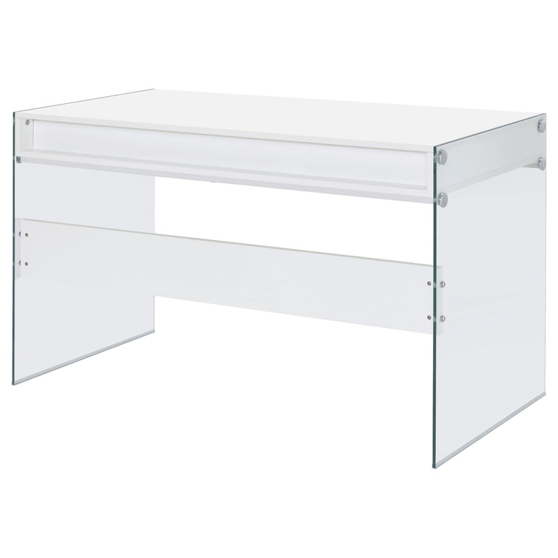 Coaster Furniture Dobrev 800829 48-inch 2-Drawer Writing Desk - White High Gloss IMAGE 8