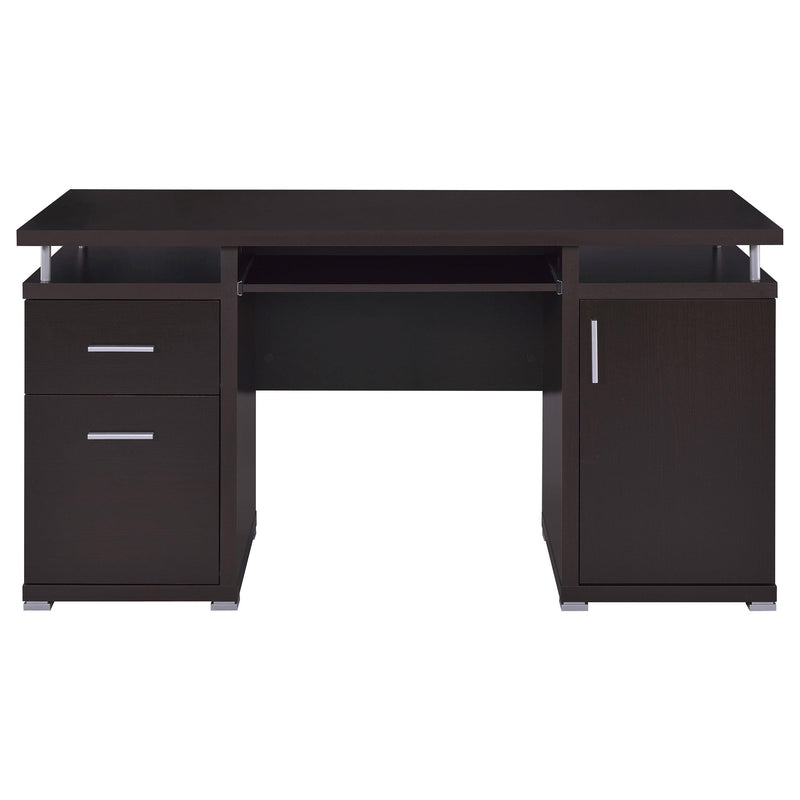 Coaster Furniture Tracy 800107 55-inch 2-Drawer Office Computer Desk - Cappuccino IMAGE 3