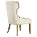 Coaster Furniture Baney 104507 Tufted Upholstered Dining Chair - Beige and Rustic Grey IMAGE 6