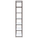 Coaster Furniture Kate 801017 78-inch 5-shelf Glass Bookshelf - Black Nickel IMAGE 4