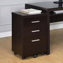 Coaster Furniture Skeena 800903 3-Drawer Mobile Office Storage Cabinet - Cappuccino IMAGE 10