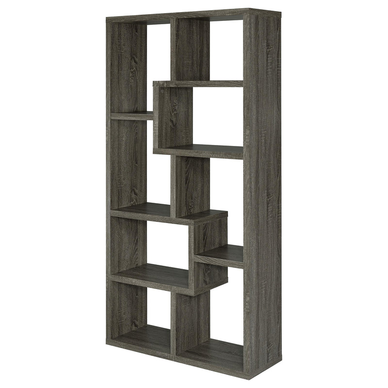 Coaster Furniture Theo 800510 71-inch 7-shelf Bookshelf - Weathered Grey IMAGE 3