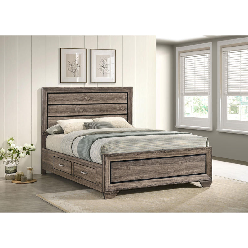 Coaster Furniture Kauffman 204190Q Wood Queen Storage Panel Bed - Washed Taupe IMAGE 9