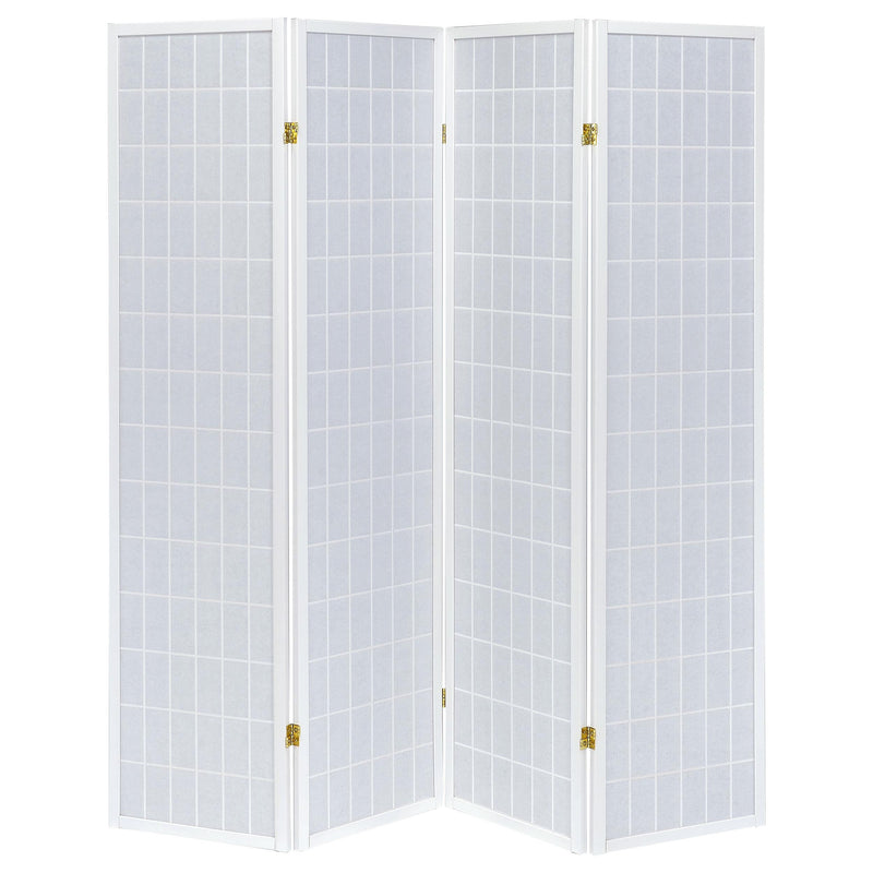 Coaster Furniture Roberto 902626 4-Panel Room Divider Folding Shoji Screen - White IMAGE 3
