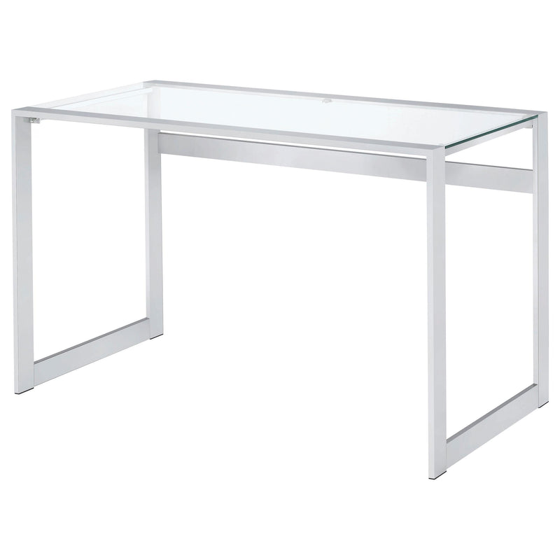 Coaster Furniture Hartford 800746 47-inch Glass Top Writing Desk - Chrome IMAGE 3