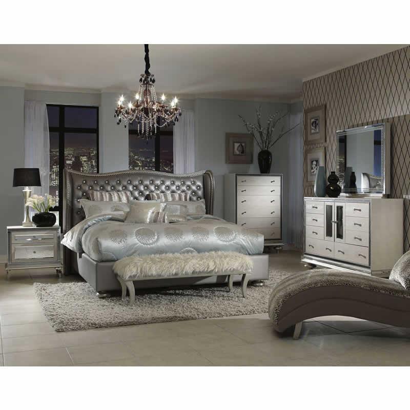 Michael Amini Hollywood Swank King Bed N03000EKUP3-78 IMAGE 2