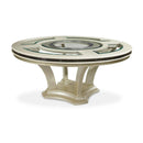 Michael Amini Round Hollywood Swank Dining Table with Glass Top & Pedestal Base NT03001-11 IMAGE 1