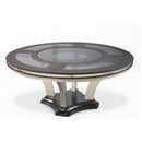 Michael Amini Round Hollywood Swank Dining Table with Glass Top & Pedestal Base NT03001-85 IMAGE 1