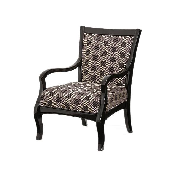 Michael Amini Beverly Blvd Stationary Fabric/Leather Look Chair 06834-BKMLT-88 IMAGE 1