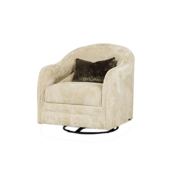 Michael Amini Cloche Swivel Fabric Chair 10839-TAUPE-00 IMAGE 1