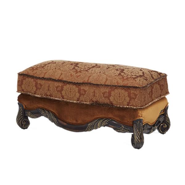 Michael Amini Essex Manor Fabric Ottoman 76877-DPBRN-57 IMAGE 1