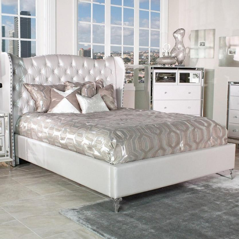 Michael Amini Hollywood loft California King Upholstered Platform Bed 9001600CKBED-104 IMAGE 2