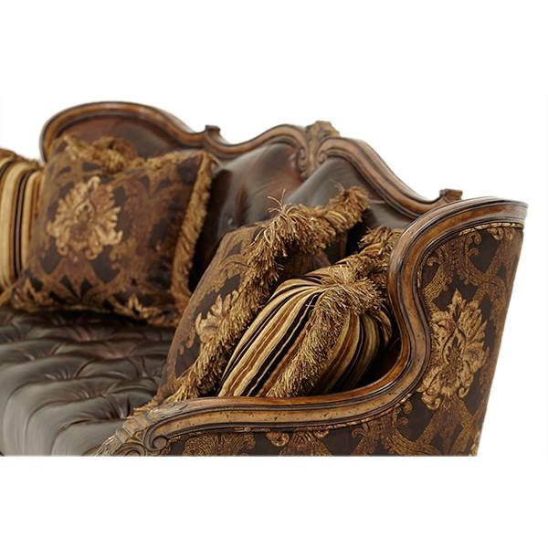 Michael Amini Lavelle Melange Stationary Leather Sofa 54915-CHOCO-34 IMAGE 3