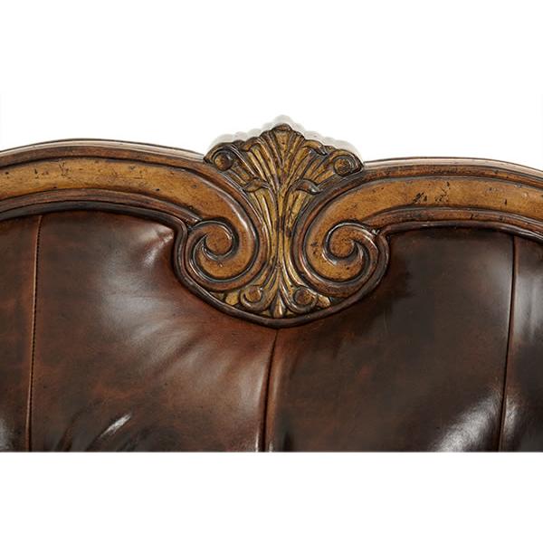 Michael Amini Lavelle Melange Stationary Leather Sofa 54915-CHOCO-34 IMAGE 7