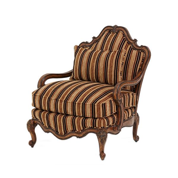 Michael Amini Lavelle Melange Stationary Fabric Chair 54835-BRGLD-34 IMAGE 1