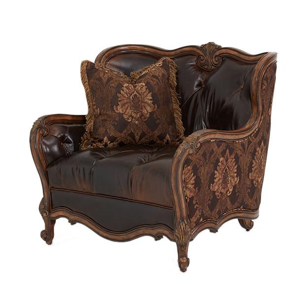 Michael Amini Lavelle Melange Stationary Fabric Chair 54938-CHOCO-34 IMAGE 1