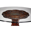 Michael Amini Round Lavelle Melange Dining Table with Glass Top & Pedestal Base 54001-101-34 IMAGE 2