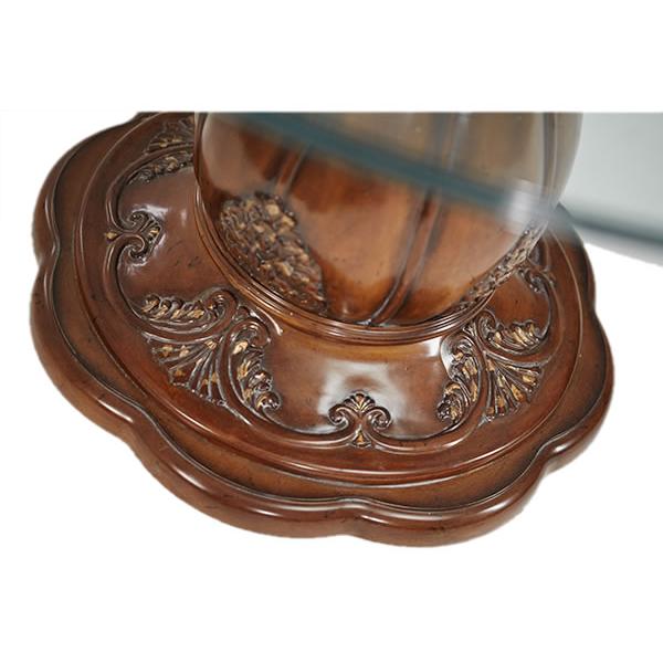 Michael Amini Round Lavelle Melange Dining Table with Glass Top & Pedestal Base 54001-101-34 IMAGE 3