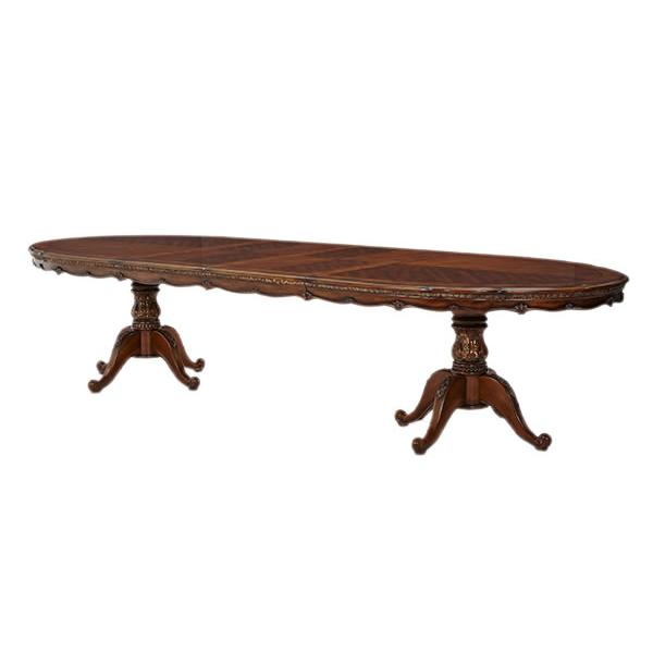 Michael Amini Oval Lavelle Melange Dining Table with Pedestal Base 54302-34 IMAGE 2