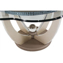 Michael Amini Round Overture Dining Table with Glass Top & Pedestal Base 08001-101-13 IMAGE 2