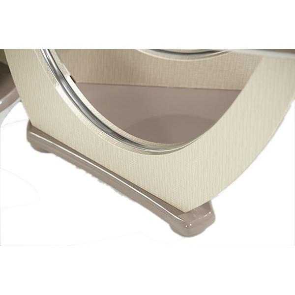 Michael Amini Round Overture Dining Table with Glass Top & Pedestal Base 08002-13 IMAGE 4