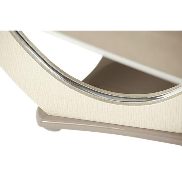 Michael Amini Round Overture Dining Table with Glass Top & Pedestal Base 08002-13 IMAGE 6