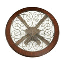 Michael Amini Oval Palace Gates Dining Table with Glass Top & Pedestal Base 02001RND-53 IMAGE 2