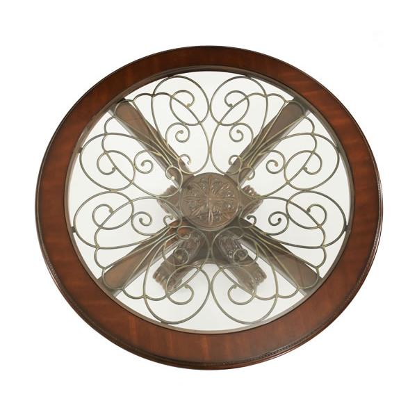 Michael Amini Oval Palace Gates Dining Table with Glass Top & Pedestal Base 02001RND-53 IMAGE 2