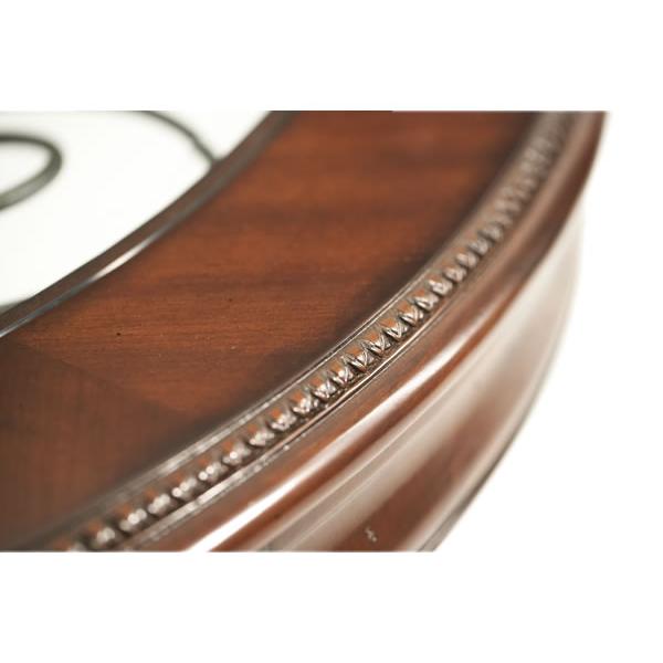 Michael Amini Oval Palace Gates Dining Table with Glass Top & Pedestal Base 02001RND-53 IMAGE 4