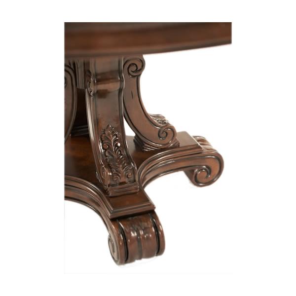 Michael Amini Oval Palace Gates Dining Table with Glass Top & Pedestal Base 02001RND-53 IMAGE 5