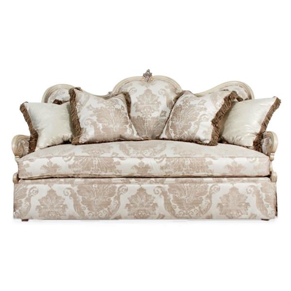 Michael Amini Platine de Royale Stationary Fabric Loveseat 09825-CHPGN-201 IMAGE 1
