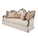 Michael Amini Platine De Royale Espresso Stationary Fabric Sofa 09815R-STONE-229 IMAGE 1