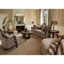 Michael Amini Platine De Royale Espresso Stationary Fabric Sofa 09815R-STONE-229 IMAGE 5