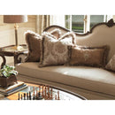 Michael Amini Platine De Royale Espresso Stationary Fabric Sofa 09815R-STONE-229 IMAGE 6