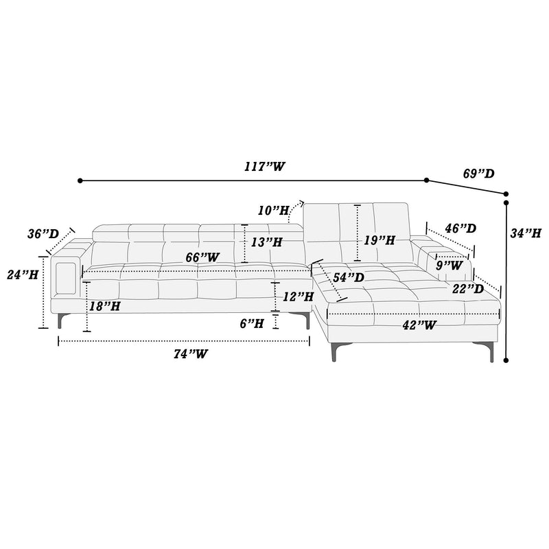 Poundex F7363 2 pc Sectional Sofa Set IMAGE 8