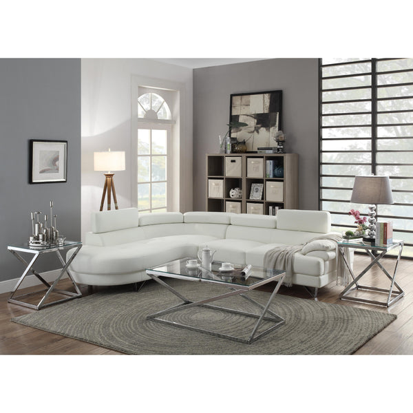 Poundex Leather look 2 pc Sectional F6985 IMAGE 1