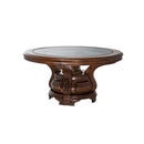 Michael Amini Round Tuscano Melange Dining Table with Glass Top & Pedestal Base 34001-34 IMAGE 1