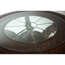 Michael Amini Round Tuscano Melange Dining Table with Glass Top & Pedestal Base 34001-34 IMAGE 2