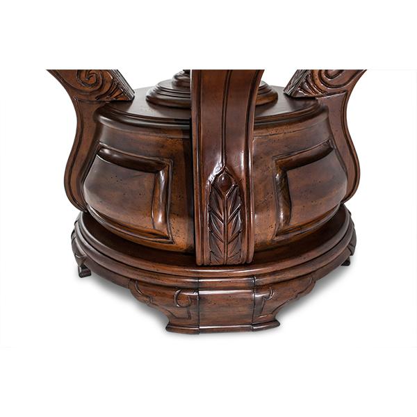 Michael Amini Round Tuscano Melange Dining Table with Glass Top & Pedestal Base 34001-34 IMAGE 3